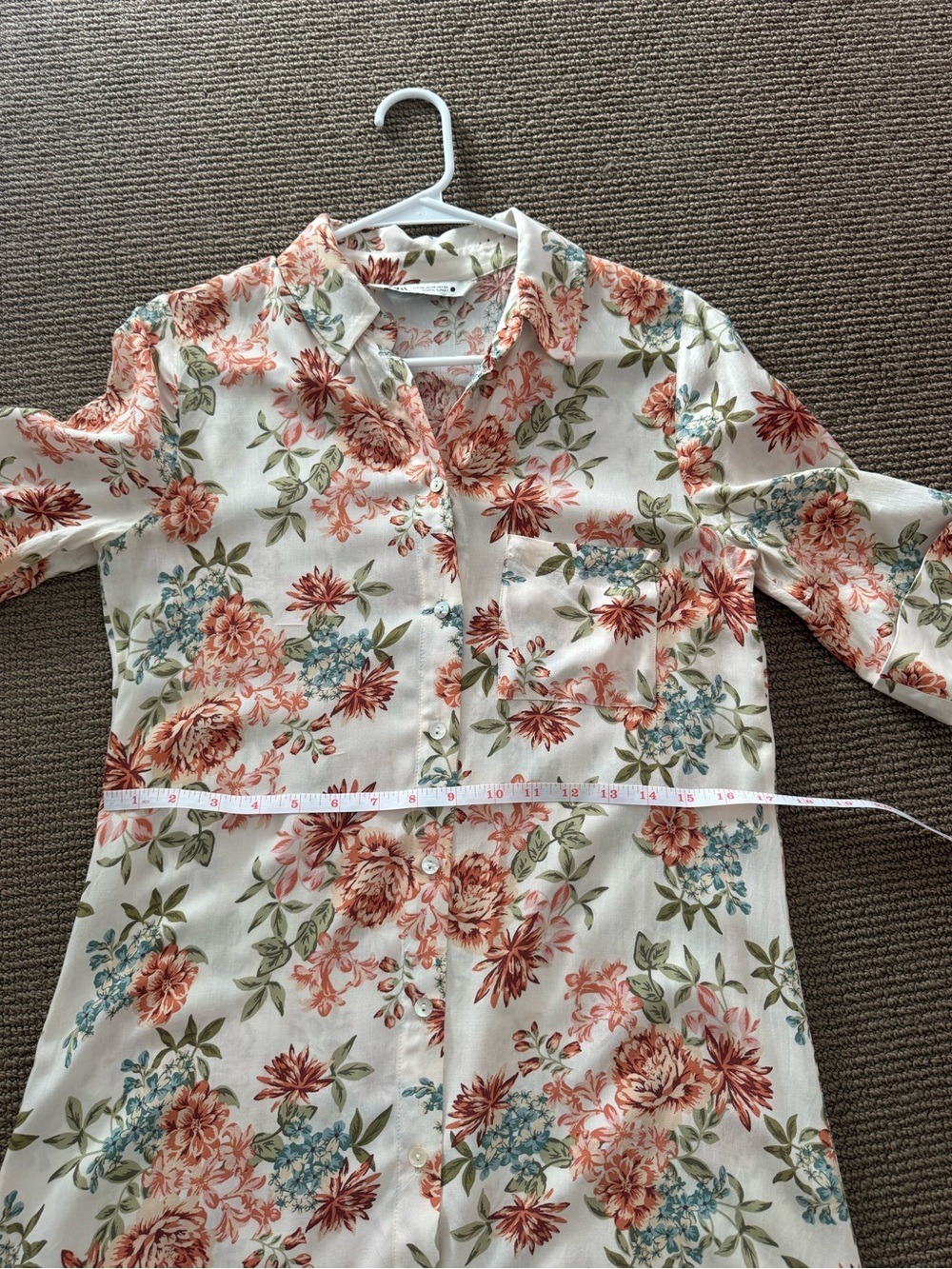 ZARA Prairie Floral Button Front Dress - Picture 16 of 17